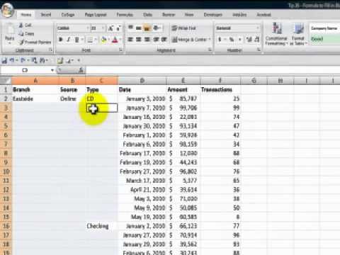 how to fill blanks in excel