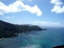 Onboard Jet Ranger von Praslin nach LaDigue (Start)