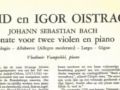 this is a 1951 recording. originally issued on the russian melodya label.
a 45 rpm dutch musical masterpiece society issue
david oistrakh, violin ; igor oistrakh, violin ; vladimir yampolsky, piano
j.s. bach_ sonata for 2 violins in c, bwv 1037

1-adagio
2-allabreve

i de-clicked and eq-ed the record myself.
for three years i have a website, where i post 