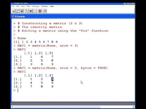 how to define matrix in r