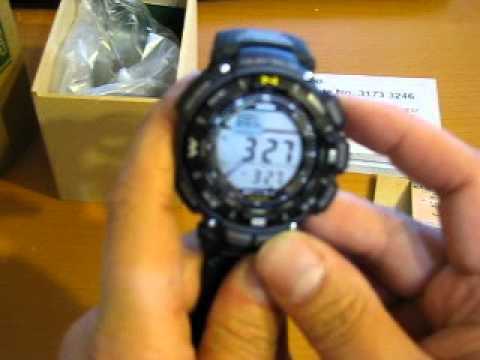 Casio Triple Sensor Solar Powered Pathfinder Men's Watch PAG-240B-2 unboxing and review