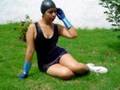 black swimcap and gloves