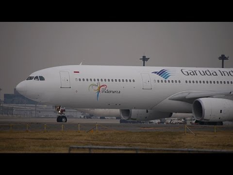 Garuda Indonesia Airbus A330-300 PK-GPE Takeoff from NRT 34L