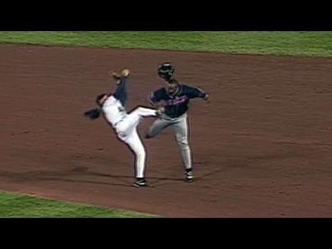 Belle crushes Vina to break up double play