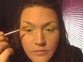 PALE LIME GREEN ,ORANGE+BROWN MAKEUP TUTORIAL PALE LIME GREEN ,ORANGE+BROWN MAKEUP TUTORIAL