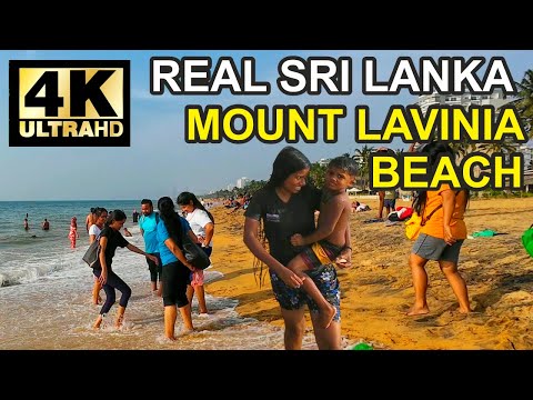 Mount Lavinia Beach - Walking in Sri Lanka - 4K 60FPS HDR, Street Sounds, ASMR, No Talk