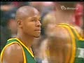 Luke Ridnour nice pass to Ray Allen for an acrobatic And1 Luke Ridnour nice pass to Ray Allen for an acrobatic And1