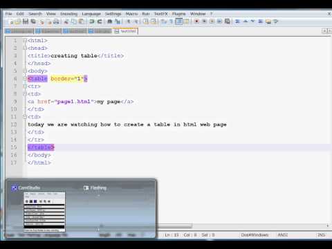 how to create table in html