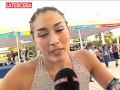 Marisol Villarroel luego de conseguir medalla de plata en patinaje artístico 