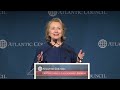 former secretary of state hillary clinton was awarded the atlantic council's 2013 distinguished international leadership award. about the event: the atlantic...