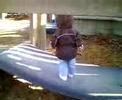 playing by herself at park