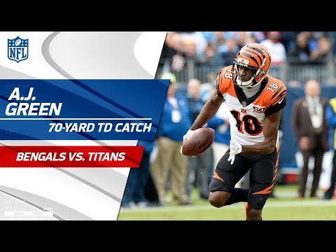 Video: A.J. Green Explodes for 70-Yd Catch-'n-Run TD vs. Tennessee! | Bengals vs. Titans | NFL Wk 10
