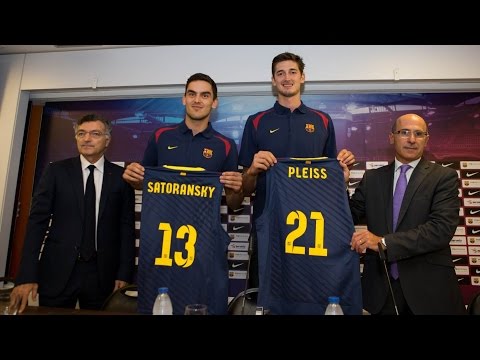 Satoransky y Pleiss, presentados como nuevos jugadores del FC Barcelona