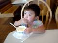Eating ice cream at the Braum\