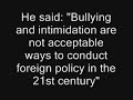 George Bush on foreign policy.