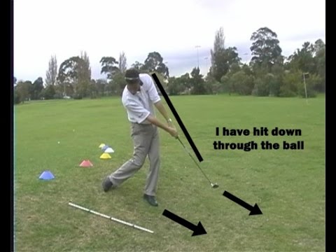 Golf swing tips, golf lessons Melbourne,  hit down through the ball