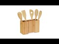 Küchenutensilienhalter mit Kochlöffeln Braun - Bambus - 25 x 17 x 10 cm