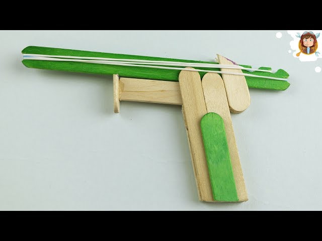 How To Make A Rubber Band Gun Pocket Pistol Allmusicsite Com Popsicle Stick Butterfly Knife Template