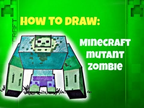 how to draw a minecraft zombie