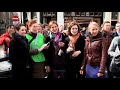 A flashmob of orangutans takes over Nieuwmarkt Square in Amsterdam. People can choose to act like a monkey, Orangutans have no choice at all. Give the orangutan a break! Go to www.greenpeace.nl (Nederland) www.greenpeace.org (international)