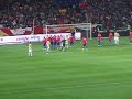 Falta lanzada por Villa en el España vs Francia Falta lanzada por Villa en el España vs Francia