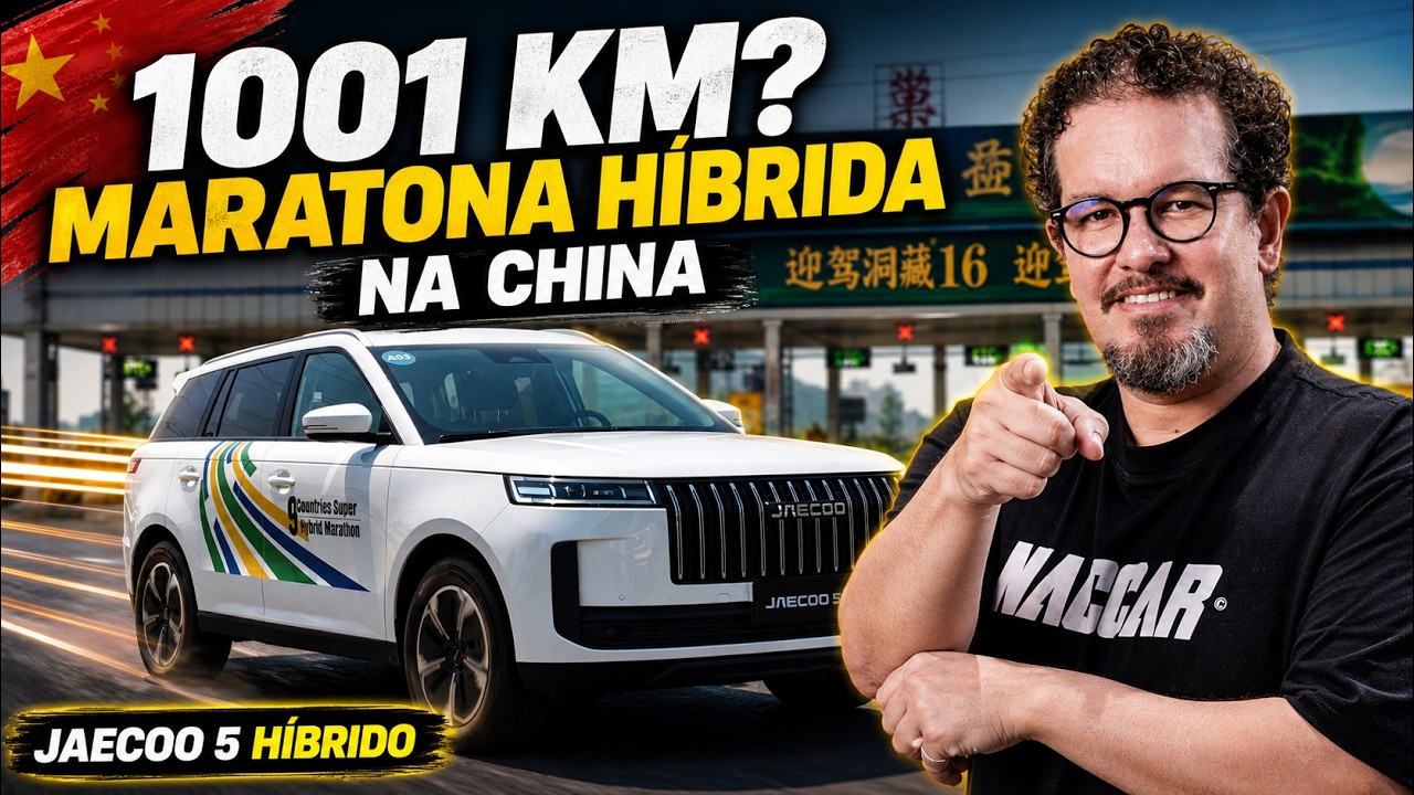 Acelerei o NOVO JAECOO 5 na China! Faz 26 km/l mesmo? | Super Maratona Híbrida