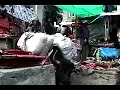 Yaks going through Namche