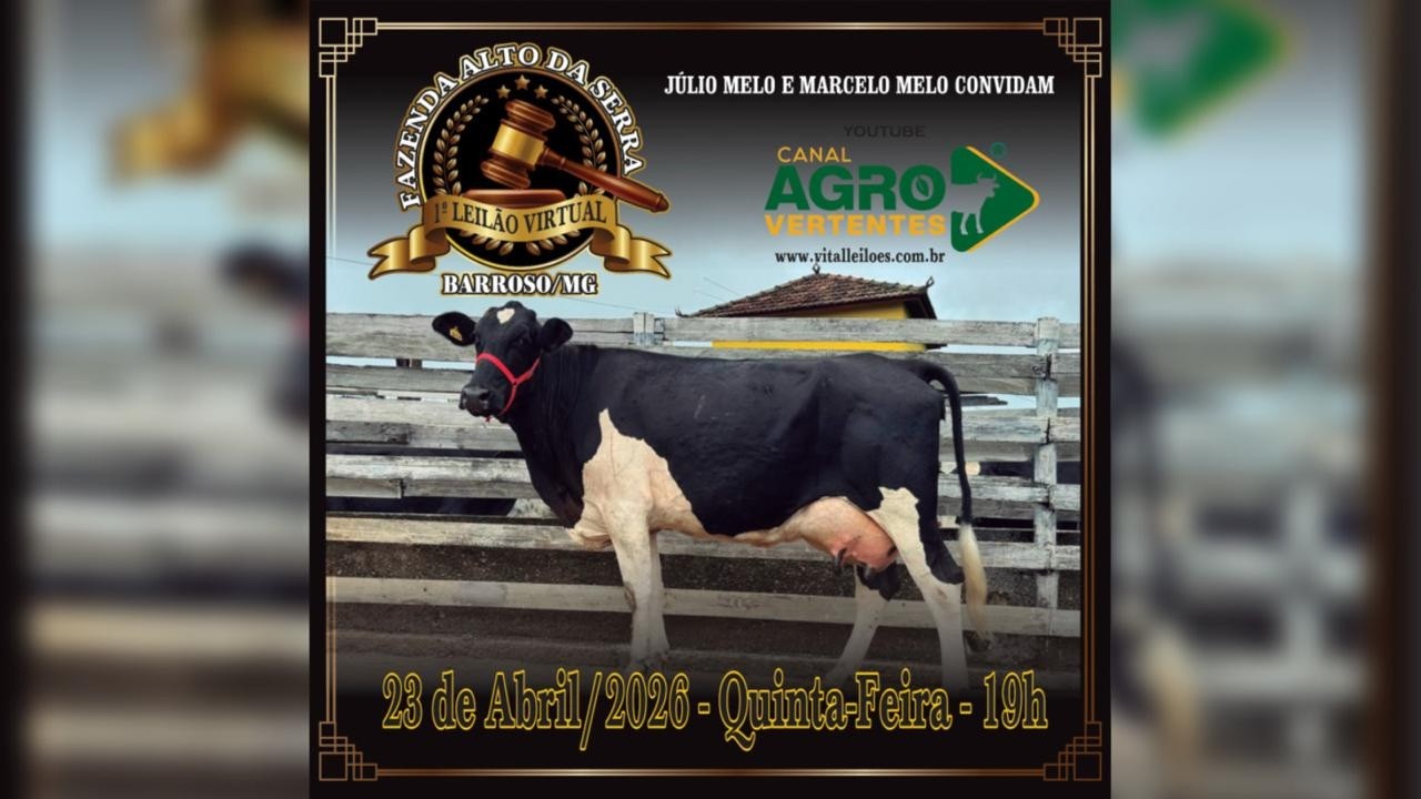 1º LEILÃO VIRTUAL FAZENDA ALTO DA SERRA - JÚLIO MELO & MARCELO MELO - BARROSO/MG - 23/04/2026