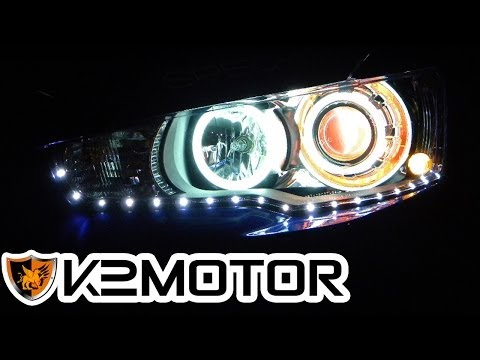 K2 MOTOR INSTALLATION VIDEO: 2008-2010 MITSUBISHI LANCER EVOLUTION PROJECTOR HEADLIGHTS