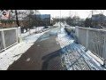Bicycle route in the snow, 's-Hertogenbosch (Netherlands)