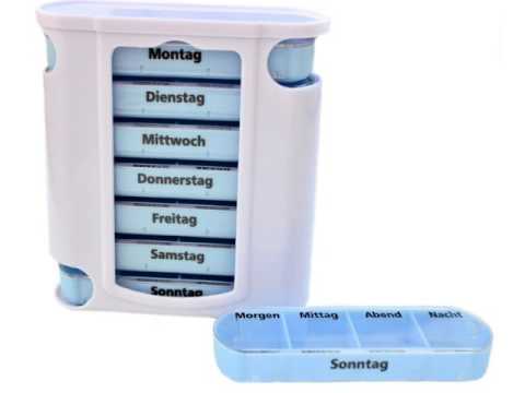 M&H-24 - Medikamentendosierer Pillendose Pillenbox Tablettendose Tablettenbox Wochendosierer 7 Tage