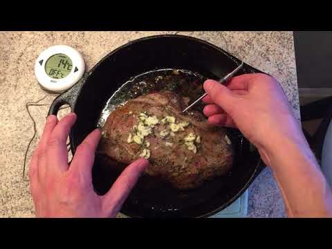 video-linktoworks-Correct placement of temperature probe, using a meat...