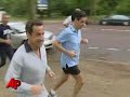French President Nicolas Sarkozy's collapsed suddenly while jogging Sunday on the lush grounds of the Chateau of Versailles and was then rushed helicopter to a military hospital, where he will remain overnight under medical observation. (July 26)