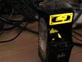 a 2009 ornament from hallmark, this galaga arcade machine replica is super-detailed and lights up and plays the opening theme as well as a few seconds of gameplay noise when the fire button is pressed. sorry for the poor focus, this is actually the best shot i got of it with my camera after like 4-5 tries.