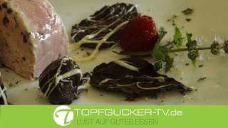 Schokolierte Himbeeren und Minzeblätter | Teil 3 | Dessert Mandel Honig Hippe | Himbeer - Minz - Parfait Schokolierte Himbeeren und Minzeblätter | Teil 3 | Dessert Mandel Honig Hippe | Himbeer - Minz - Parfait