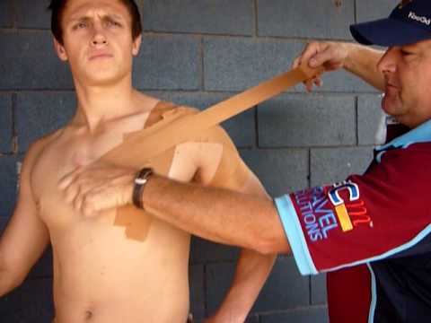 rugbynut65; Length: 3:3; Tags: shoulder taping sports strapping UQ rugby