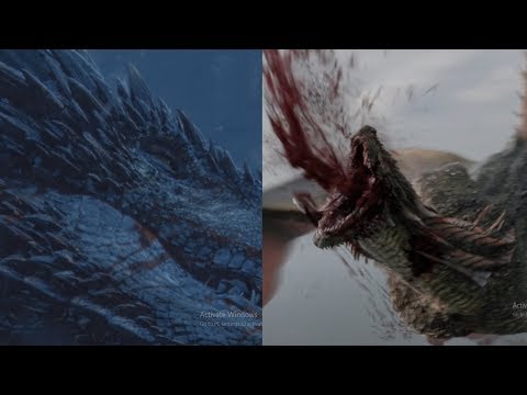 Rhaegal & Viserion Death Scenes | Both Dragons Death Scenes - Game of Thrones (FULL HD)