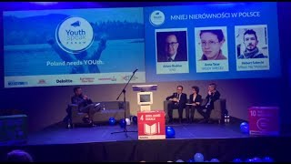 Anna Tatar, Adam Bodnar i Hubert Sobecki (prowadzenie: Marcin Prokop), YouthSpeak Forum, Warszawa, 24.11.2017.  