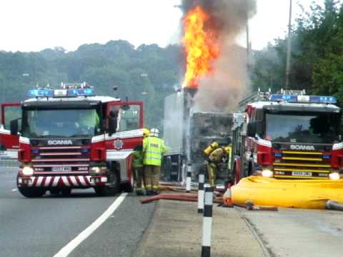 West Sussex Fire & Rescue Service Lorry Fire