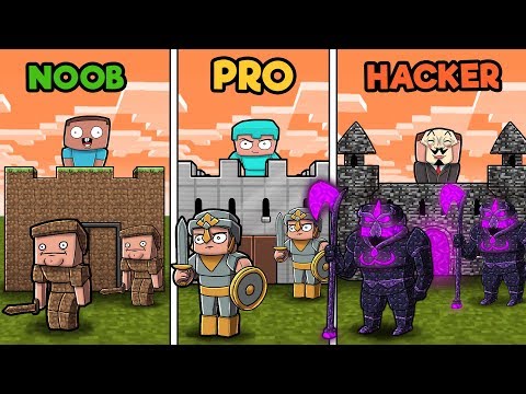 Minecraft Noob Vs Pro Vs Hacker Castle Wars In Minecraft