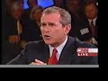 excerpts of gw in a debate w/ john mccain and alan keyes, prior to the republican primary election in 2000.