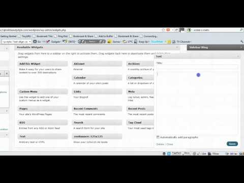 Adding Video to Wordpress sidebars