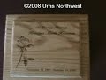 Laser engraving personalization on cremation urn