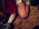 this is me and my friend katie stovall shaving creaming her sister.