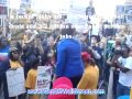 Jan Schakowsky speaks to a confused crowd of Bussed in Supporters at Occupy Chicago