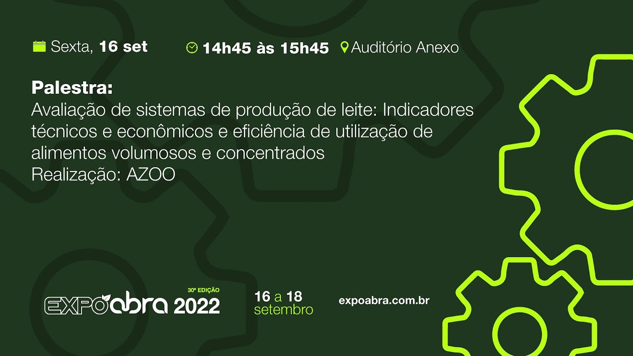 Palestra: Avaliação de sistemas de produção de leite: Indicadores técnicos e econômicos e eficiên...