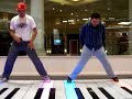 chopsticks on giant piano