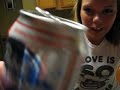 Girl Biting Beer Top Off Can Girl Biting Beer Top Off Can