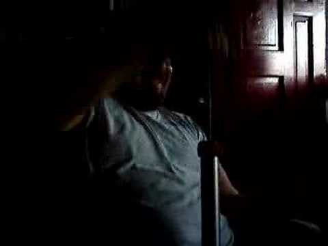 Dad playing his "wind" instrument