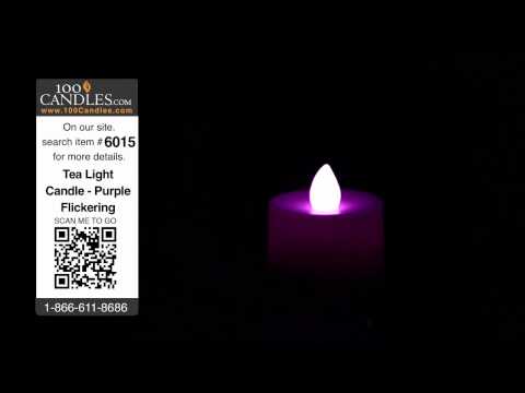 Purple Flickering Battery Tea Lights by intelliFLAME